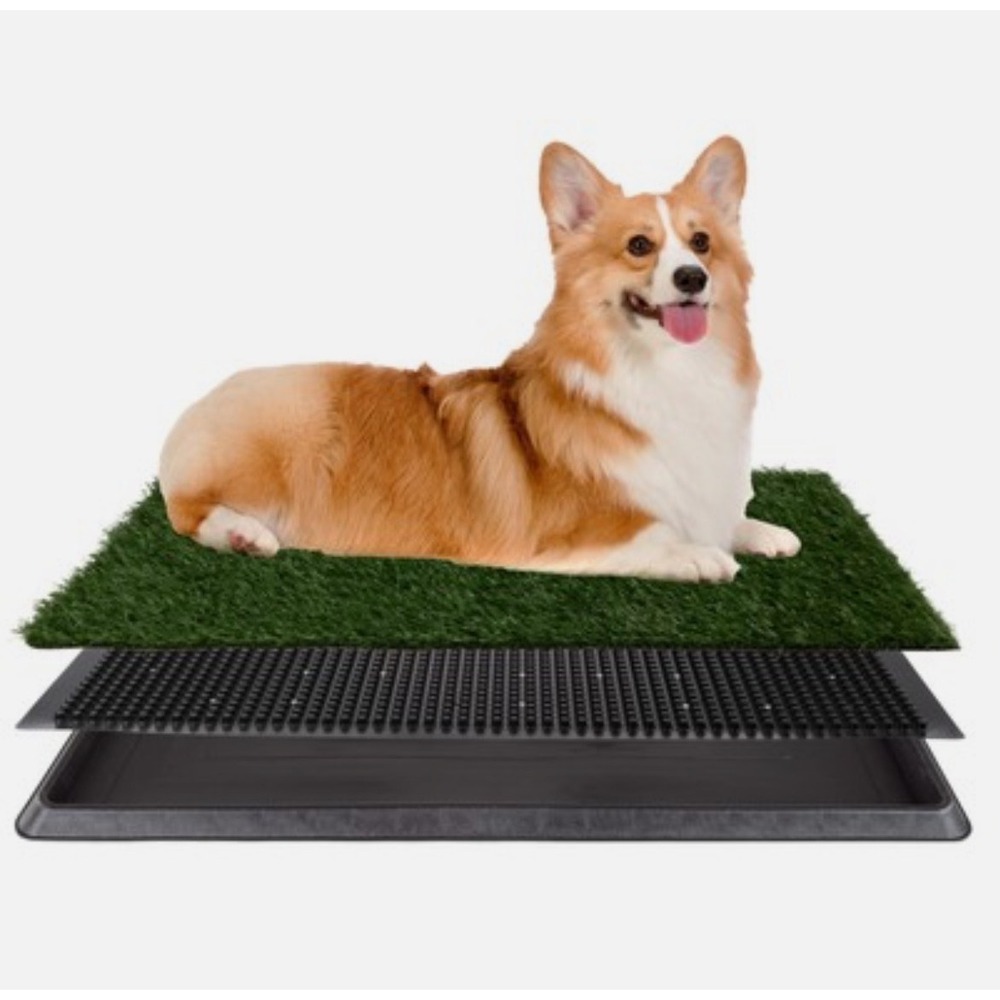 PETMAKER 3-Layer Dog Grass Pad with Tray 20x25 Indoor Potty Trainer 80-ST2025